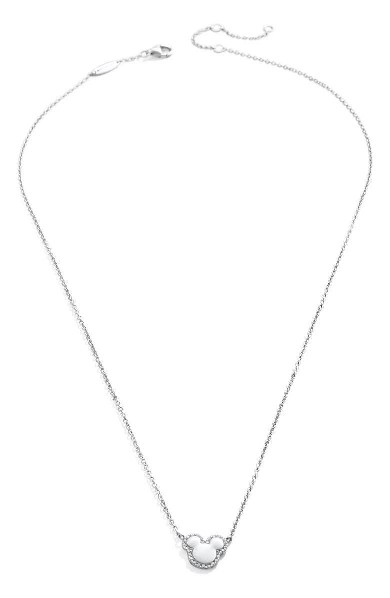 BaubleBar x Disney Crystal Pavé Mickey Mouse Pendent Necklace, Alternate, color, 