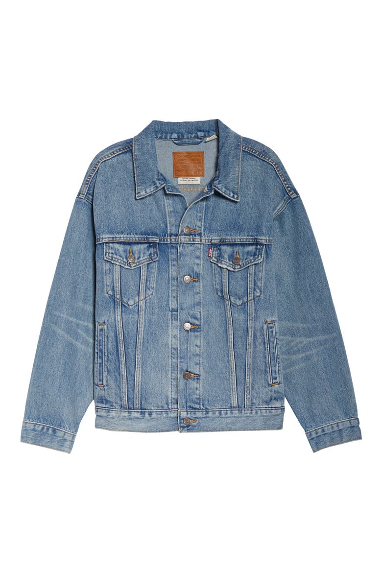 Levi's® Dad Denim Trucker Jacket, Alternate, color, INDIGO ANTHEM