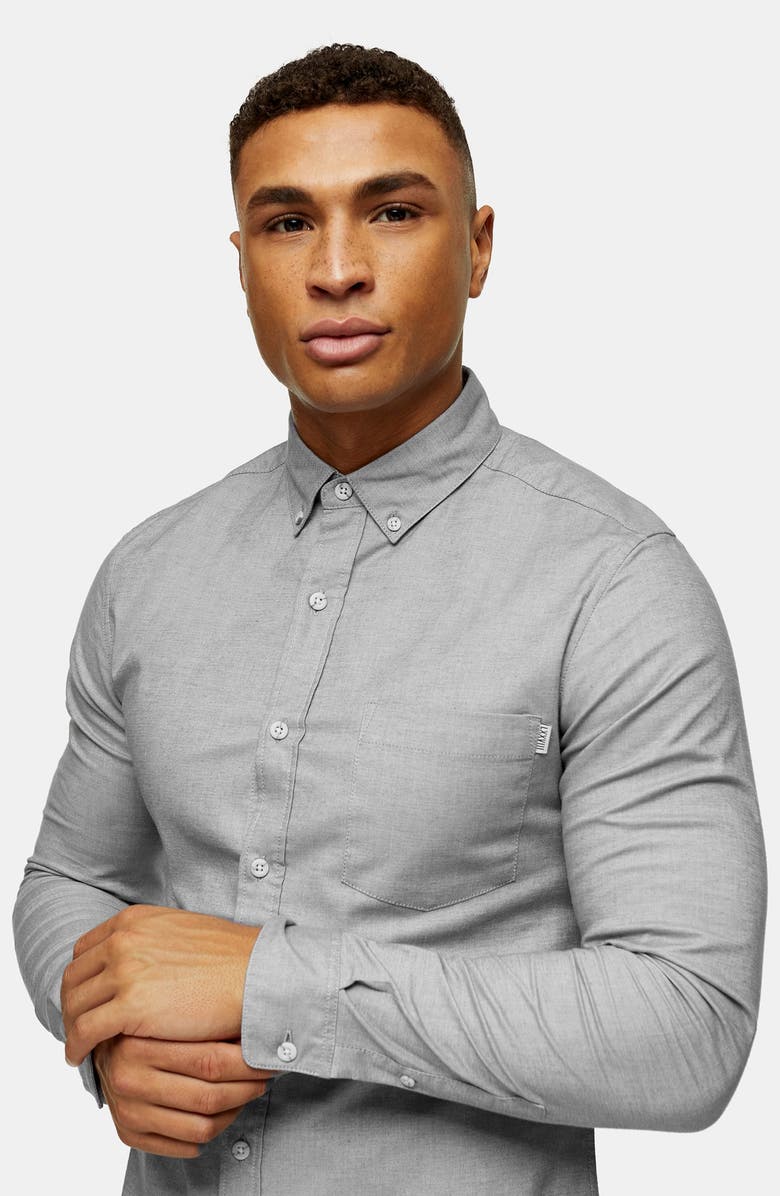 Topman Button-Down Oxford Shirt, Alternate, color, 