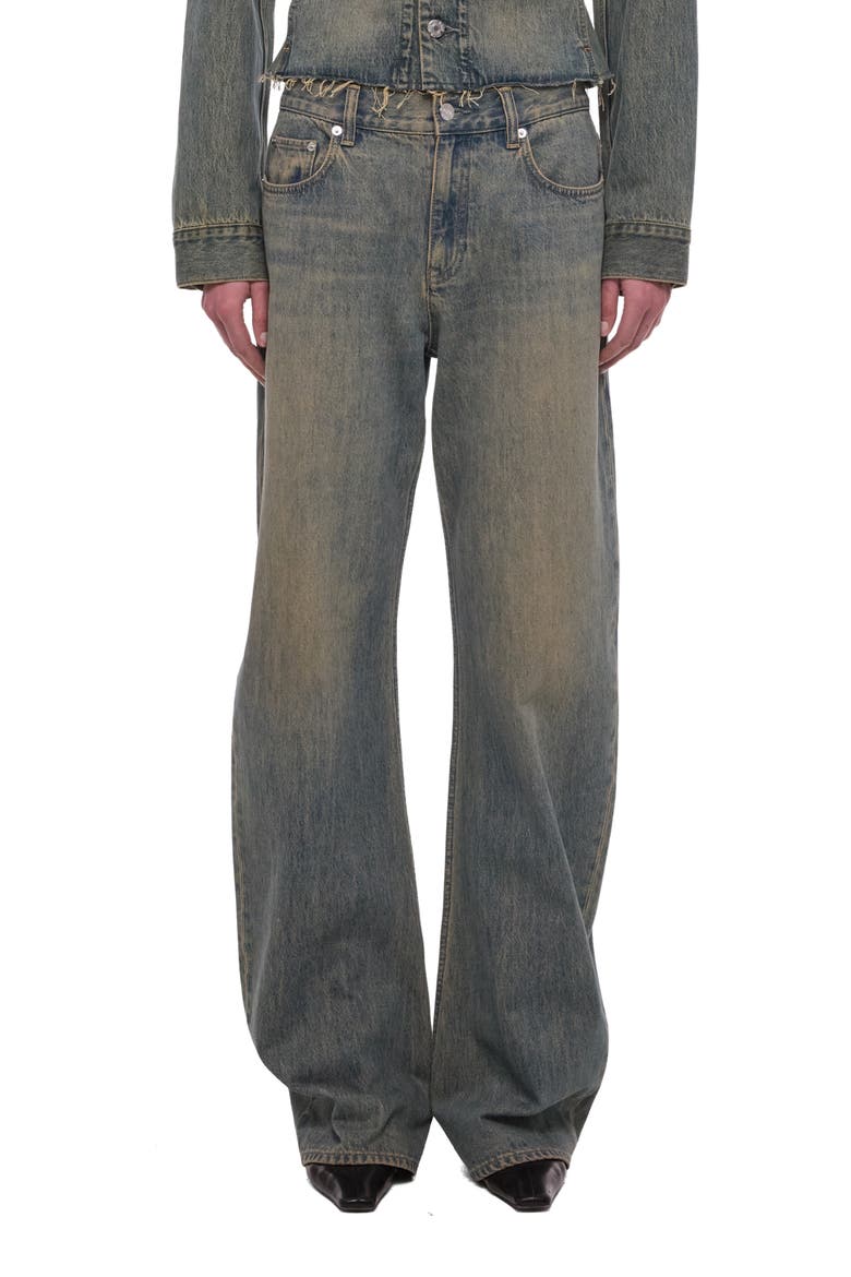 Wide Leg Bootcut Jeans, Main, color, HEAVY TINTED BLUE