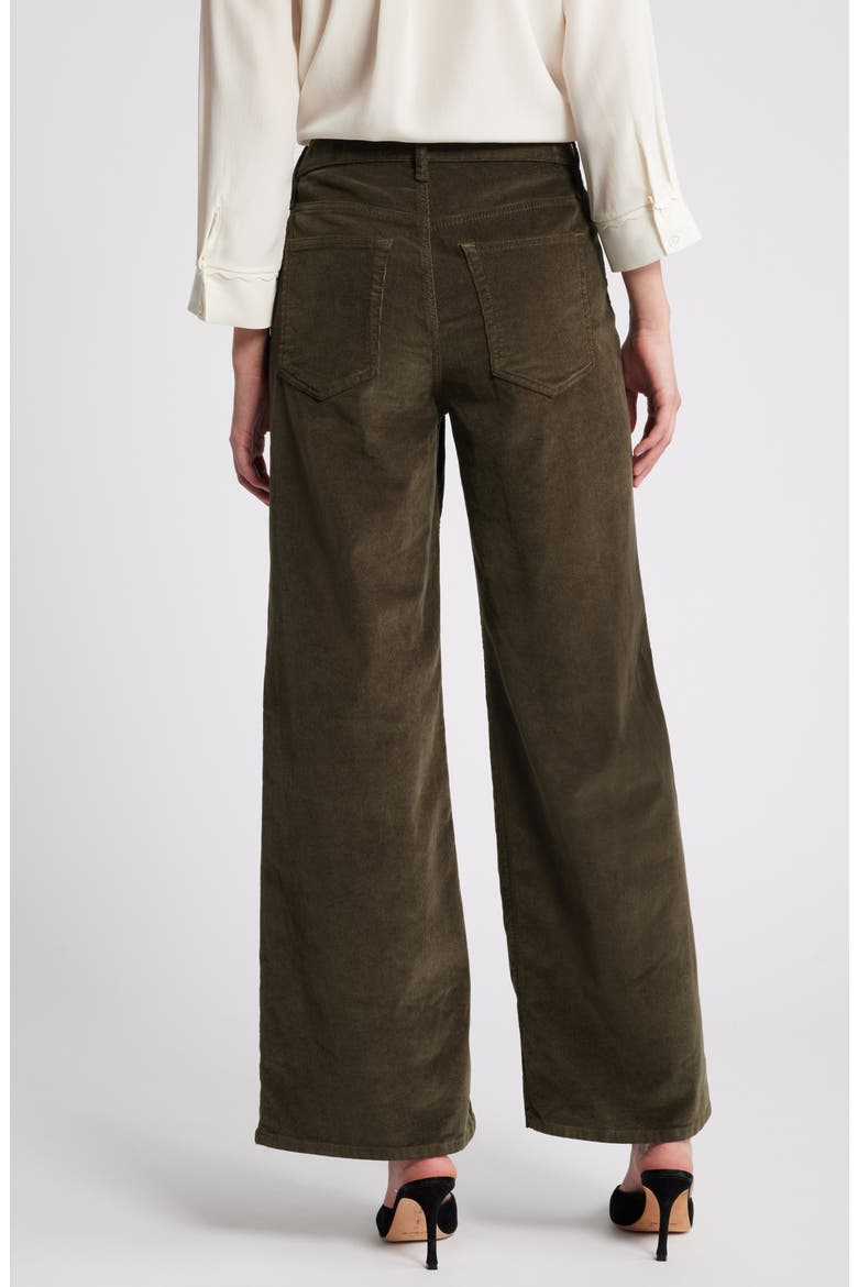 Le Pixie Slim Palazzo Corduroy High Waist Wide Leg Pants, Alternate, color, RICH MILITARY