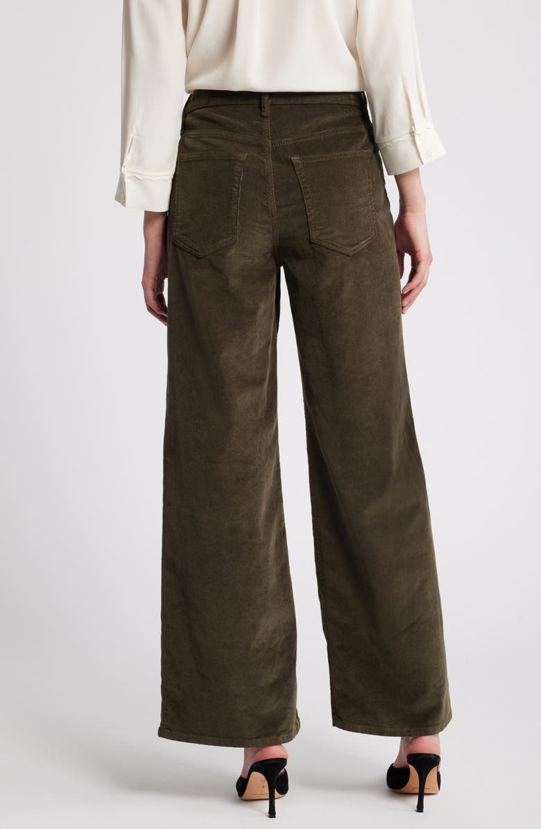 FRAME Le Slim Palazzo Corduroy Pants, Alternate, color, Rich Military