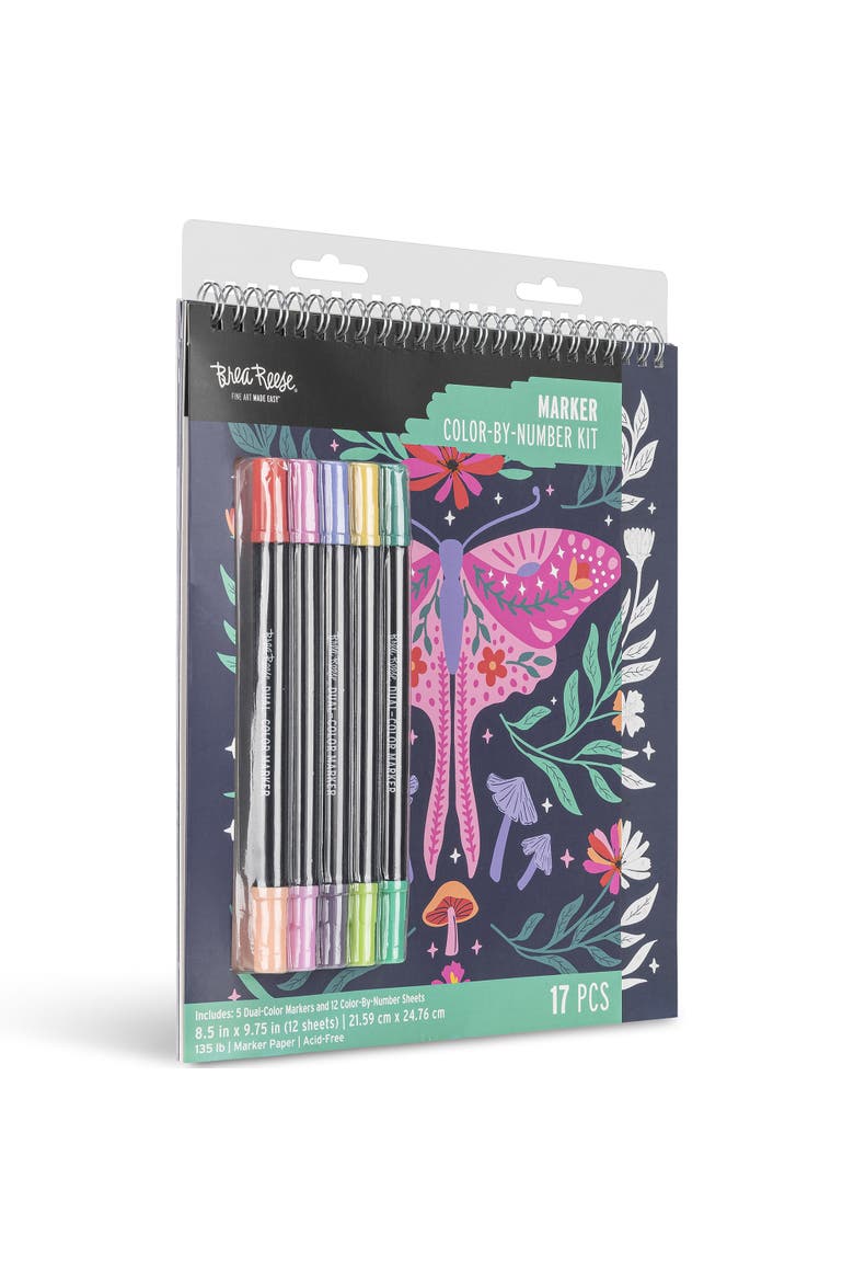 Marker Color by Number Kit Whimsical Botanicals, Alternate, color, Multicolored