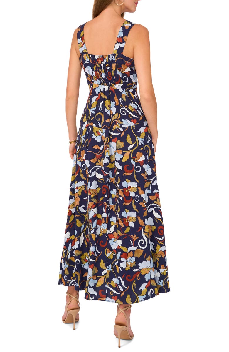 Vince Camuto Print Sleeveless Tiered Maxi Dress, Alternate, color, Classic Navy