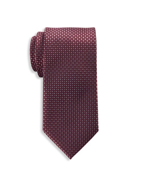 Oak Hill By Dxl Big & Tall Diamond Patterned Tie In Burgundy