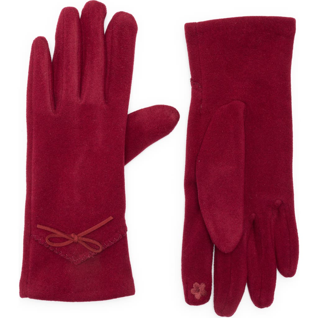 Ted Baker London Bow Faux Leather Touchscreen Gloves In Red