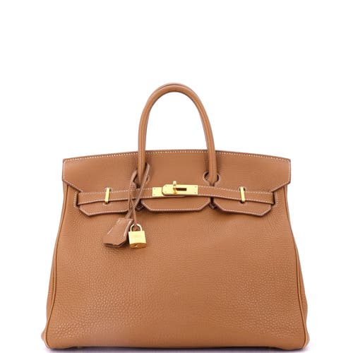 Pre-owned Hermes Hermes Birkin Handbag Brown Togo With Gold Hardware 30 In Gold