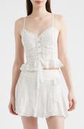LoveShackFancy Avra Lace Trim Crop Top