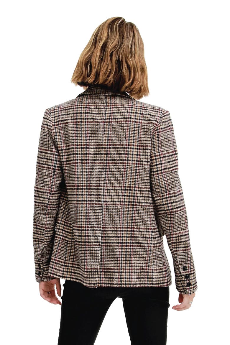 Piccadilly Wool Blend Plaid Blazer, Alternate, color, Oat