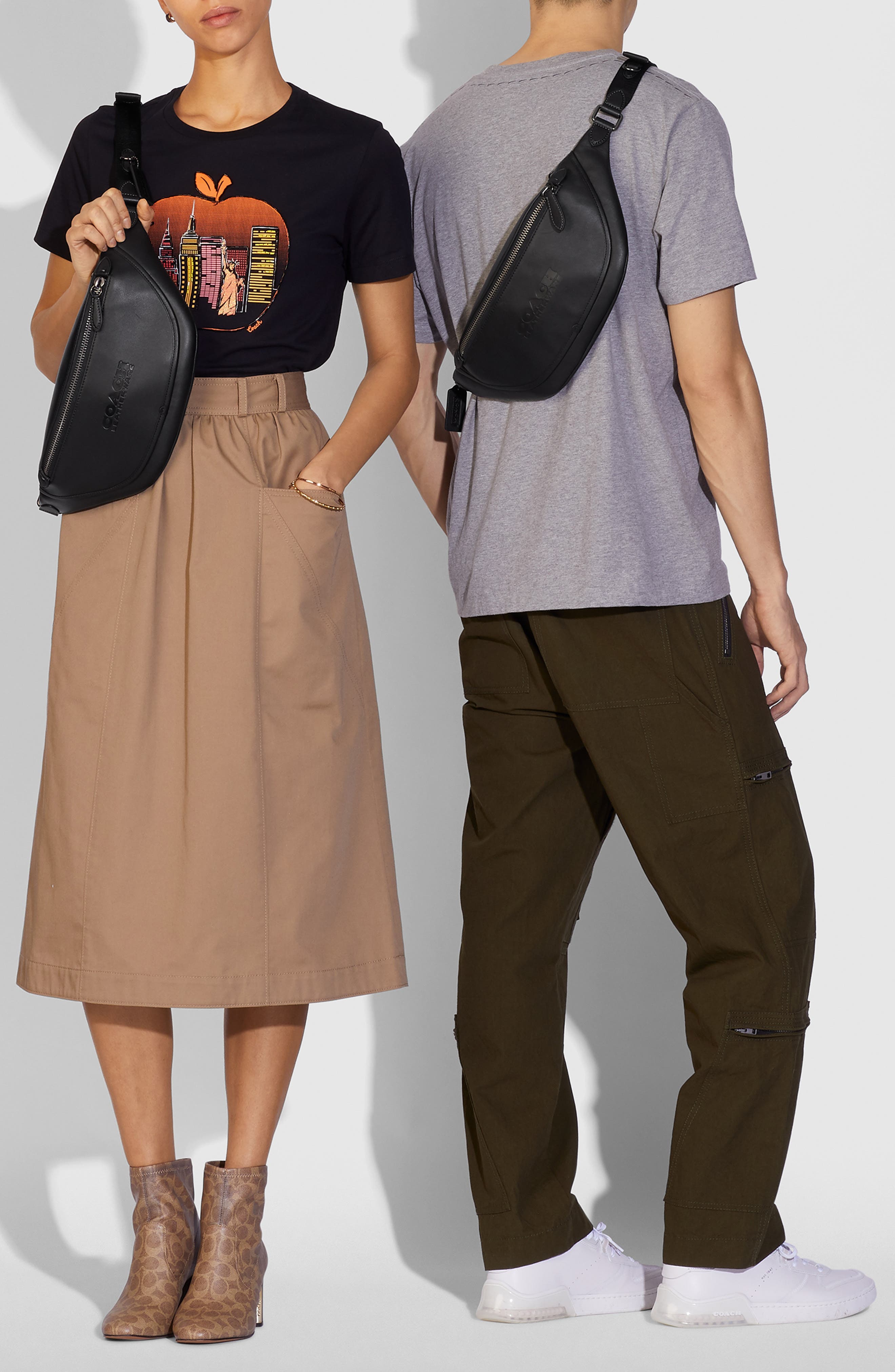 COACH League Leather Belt Bag, Alternate, color, 