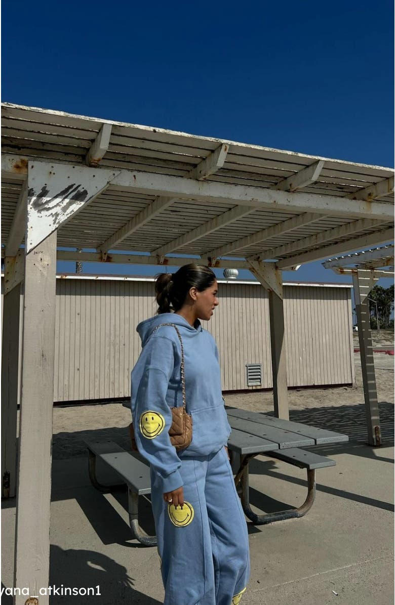 Samii Ryan SMILEY OVERSIZED HOODIE, Alternate, color, Blue