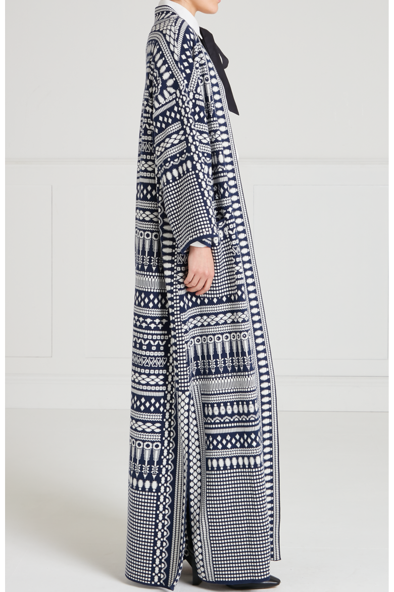 Tlalli Knit Coat, Alternate, color, Navy & Silver