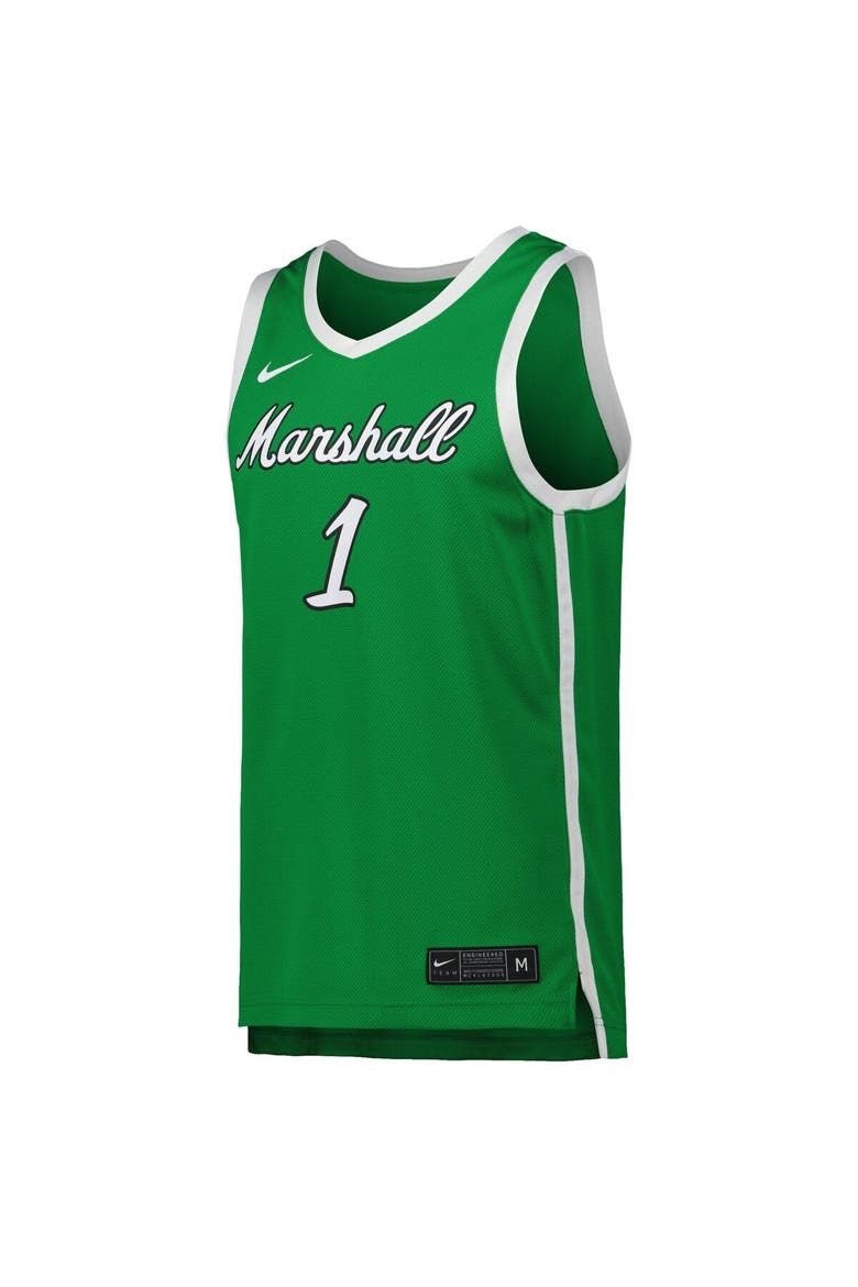 Men's Nike #1 Kelly Green Marshall Thundering Herd Replica Basketball Jersey, Alternate, color, Kelly Green