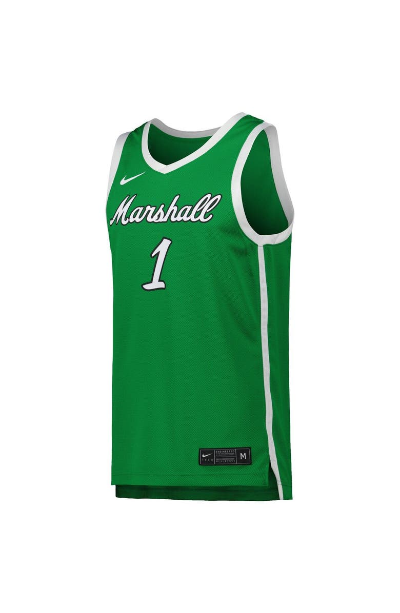 Nike Men's Nike #1 Kelly Green Marshall Thundering Herd Replica Basketball Jersey, Alternate, color, Kelly Green
