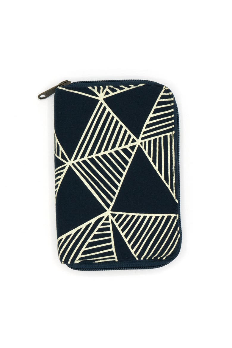 Zip Jewelry Travel Organizer - Geometric Navy, Main, color, Navy