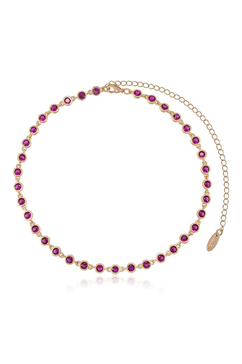 Cubic Zirconia Link Necklace, Main, color, RUBY