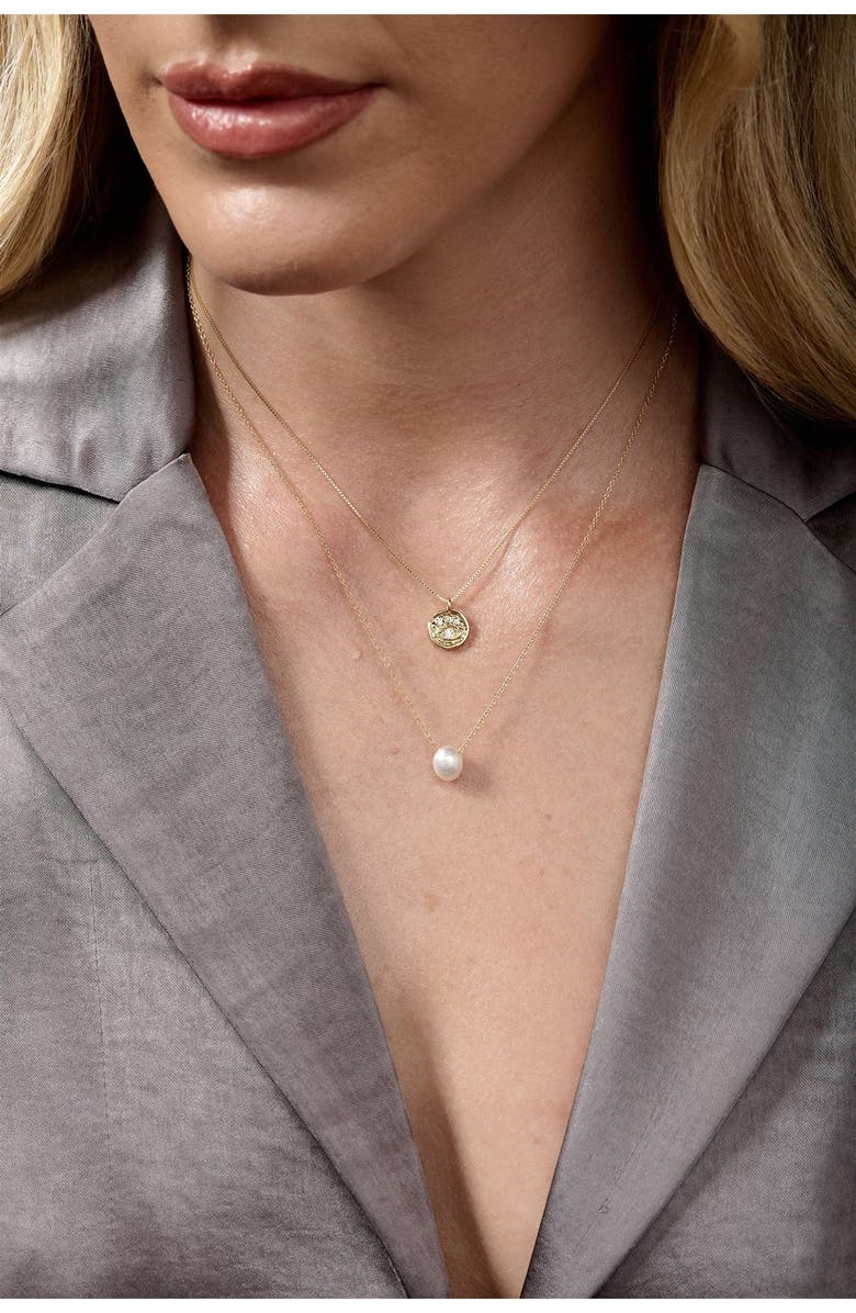 Set & Stones Evie Evil Eye Medallion Necklace, Alternate, color, Gold