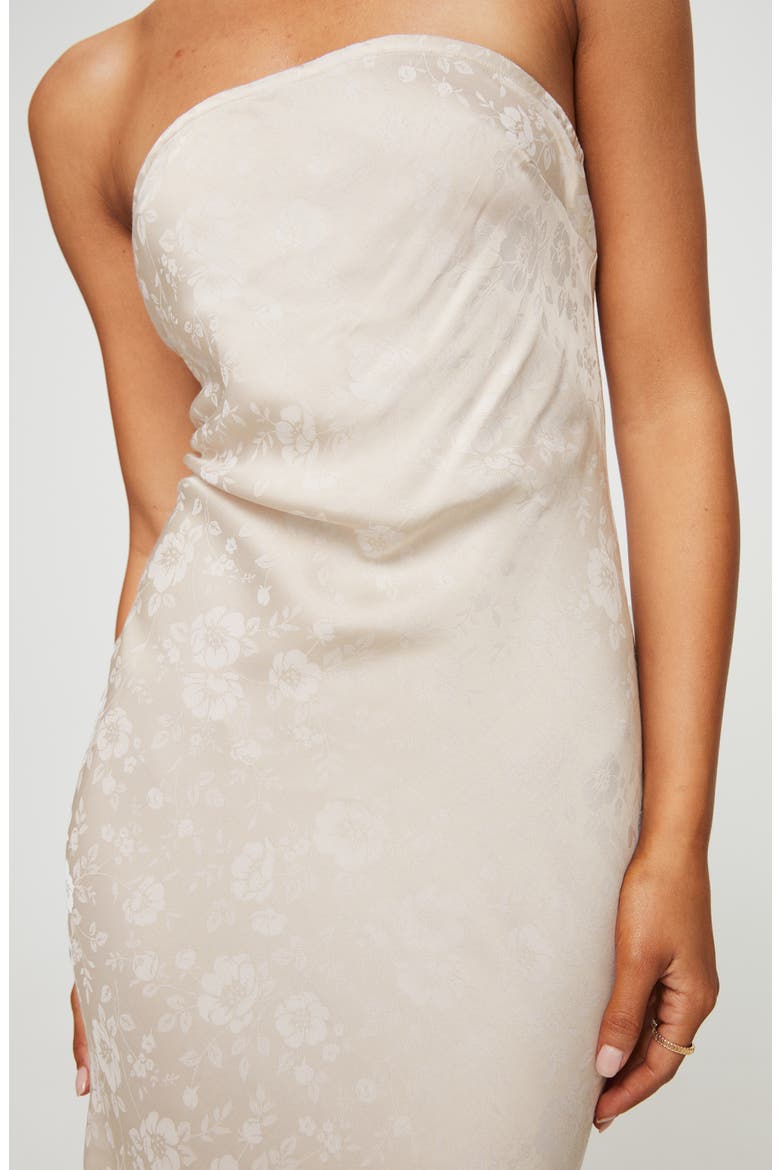 Salvin Strapless Jacquard Dress, Alternate, color, CHAMPAGNE