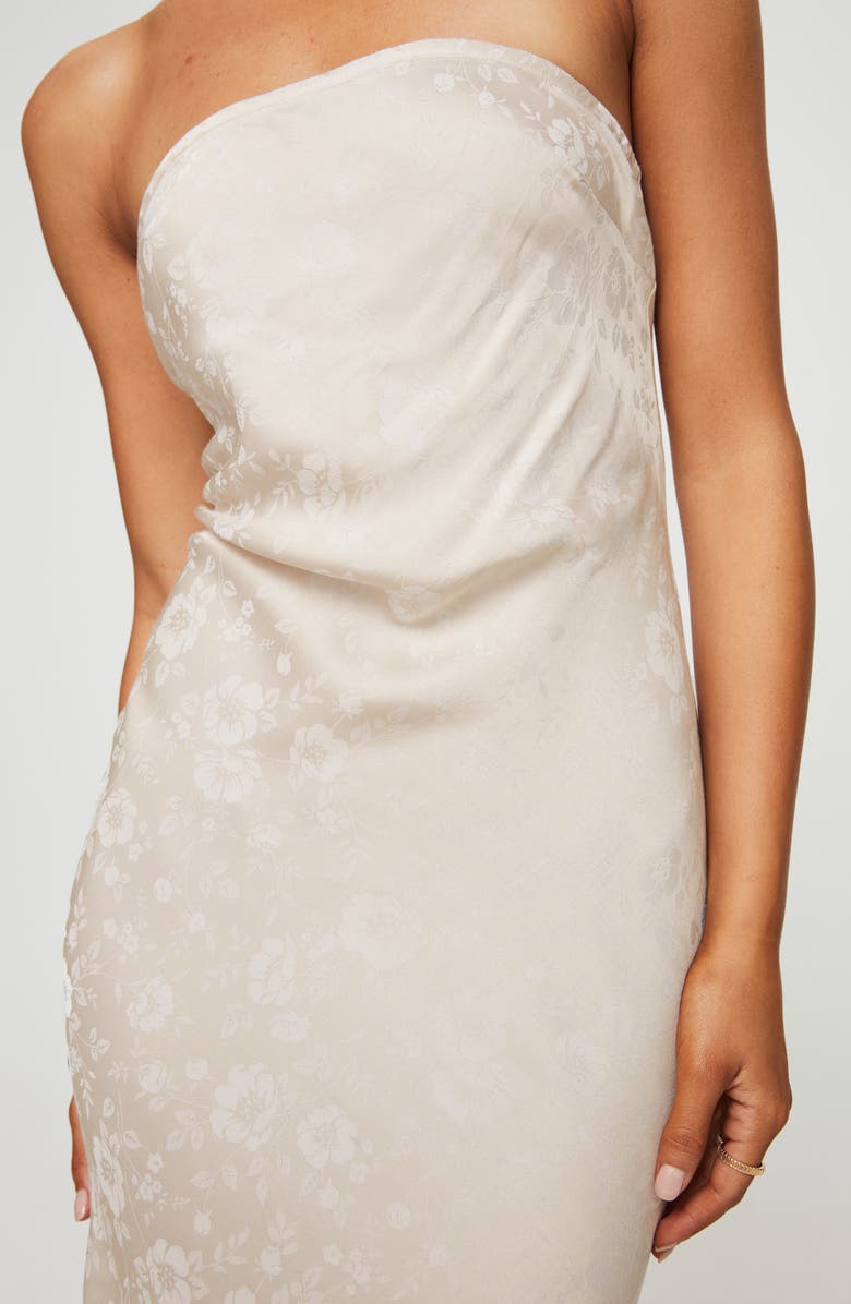 Princess Polly Salvin Strapless Jacquard Dress, Alternate, color, Champagne