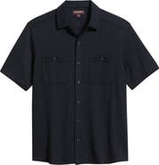 Johnston & Murphy Riley Knit Short Sleeve Button-Up Shirt