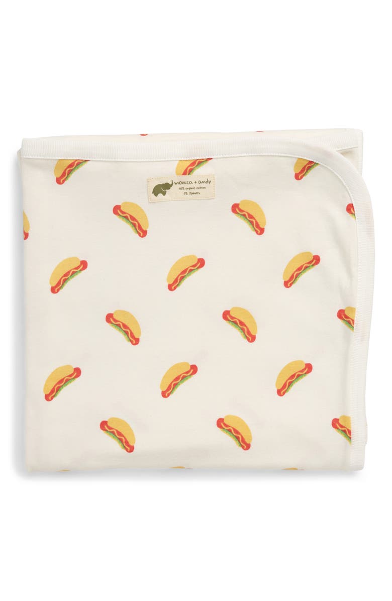 Monica + Andy Hot Dog Stretch Organic Cotton Coming Home Blanket, Main, color, 