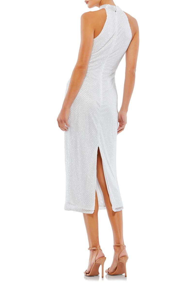 Ieena for Mac Duggal Beaded Halter Neck Sheath Dress, Alternate, color,