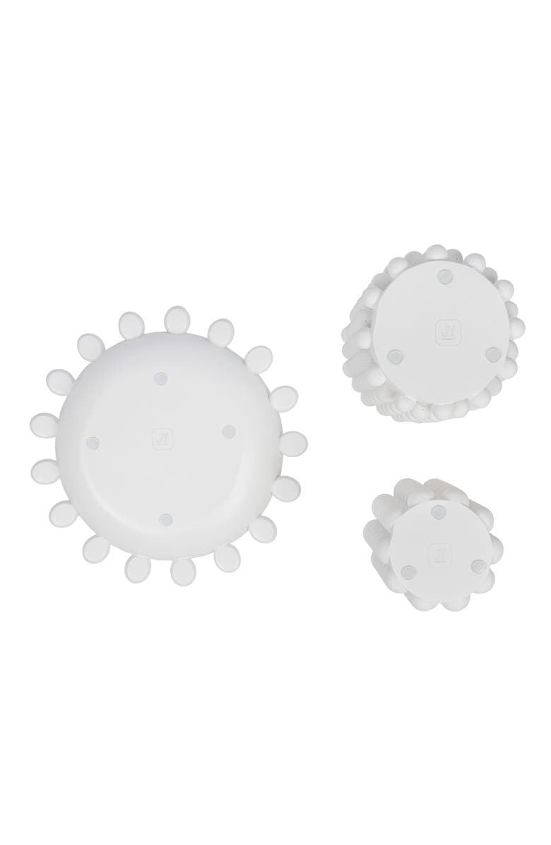 JONATHAN Y Petra Modern Minimalist Handmade Concrete Bubble Cylinder Vase Set with Decorative Tray, Alternate, color, White