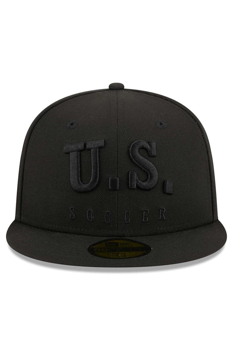 New Era Men's New Era Black USMNT Text 59FIFTY Fitted Hat, Alternate, color, Black
