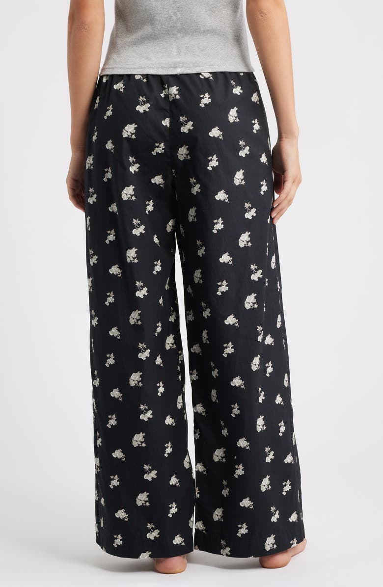 Open Edit Cotton Boxer Sleepwear Pants, Alternate, color, Black- Grey Danni Floral
