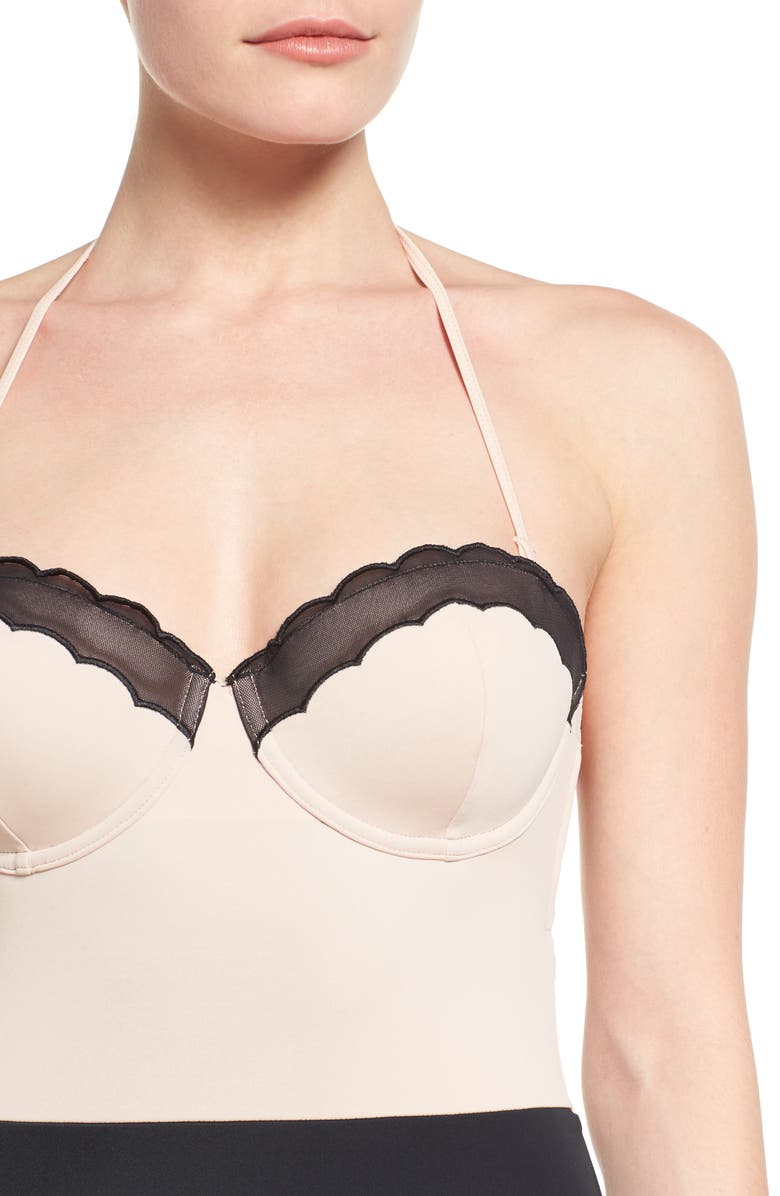 Topshop Scallop One-Piece Swimsuit, Alternate, color,