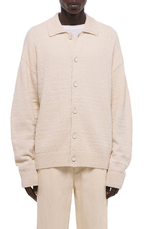 Wool & Cotton Blend Slub Cardigan