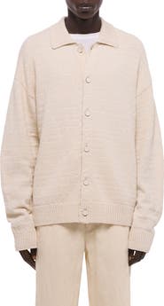 Helmut Lang Wool & Cotton Blend Slub Cardigan