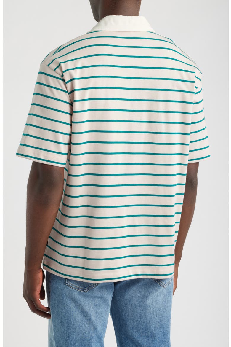 Stripe Cotton Polo, Alternate, color, MAUVE CHALK