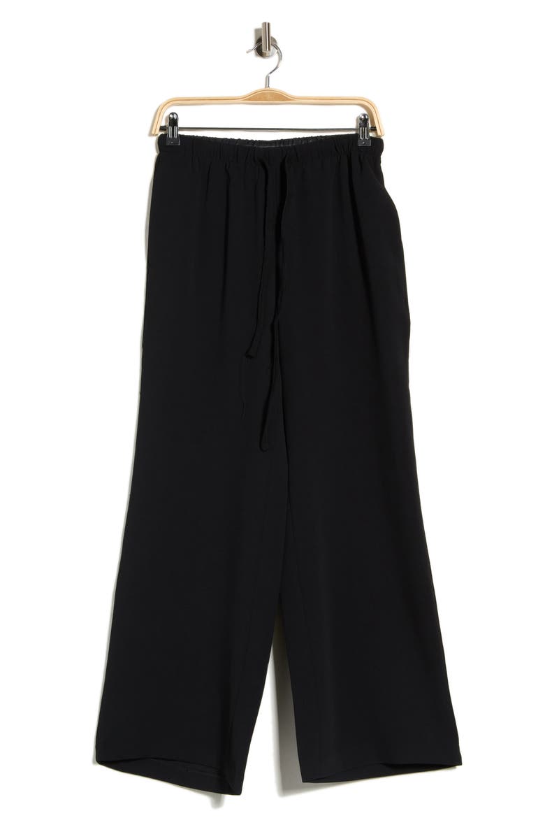 Drawstring Wide Leg Pants, Alternate, color, BLACK