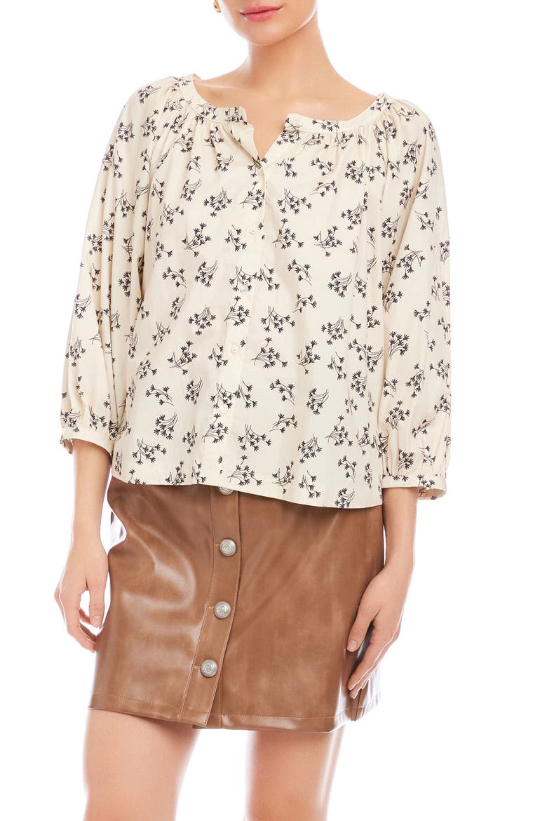 Sam Floral Print Cotton Peasant Top, Main, color, PRINT