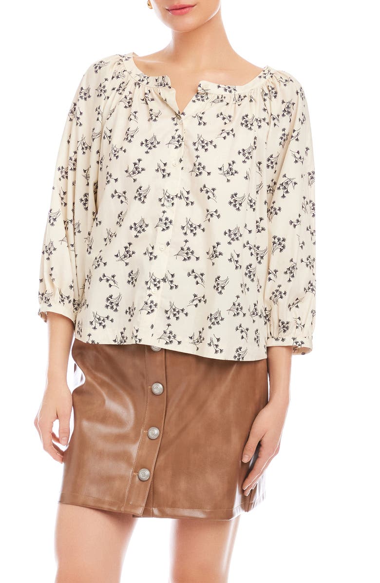 FIFTEEN TWENTY Sam Floral Print Cotton Peasant Top, Main, color, Print