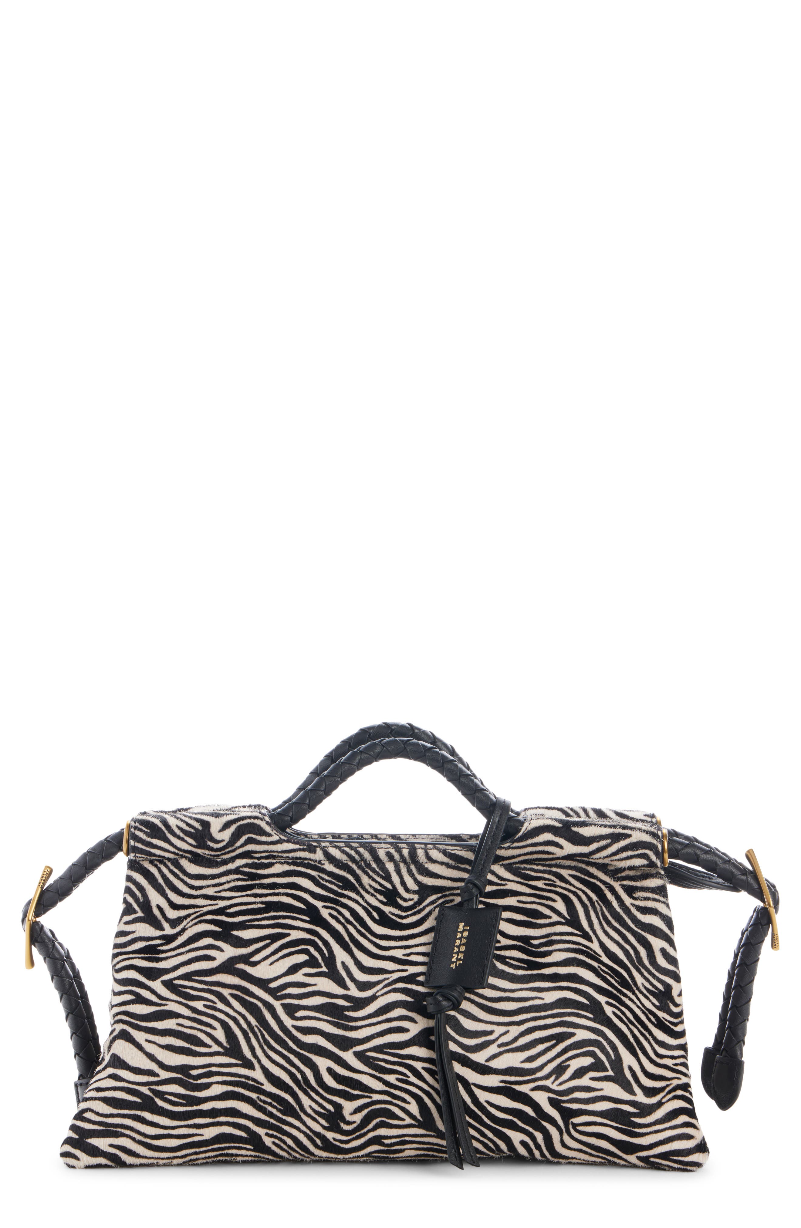 Pipa Zebra Print Leather Handbag, Main, color, ZEBRA 20ZA