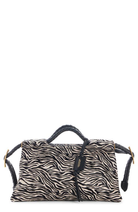 Pipa Zebra Print Leather Handbag
