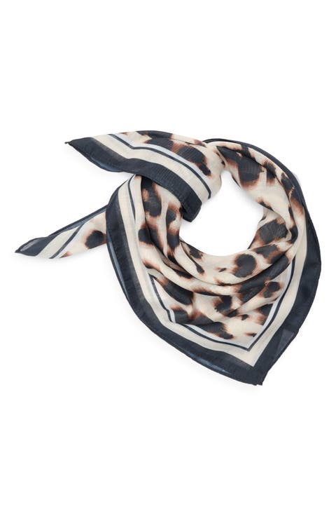 Leopard Print Square Scarf