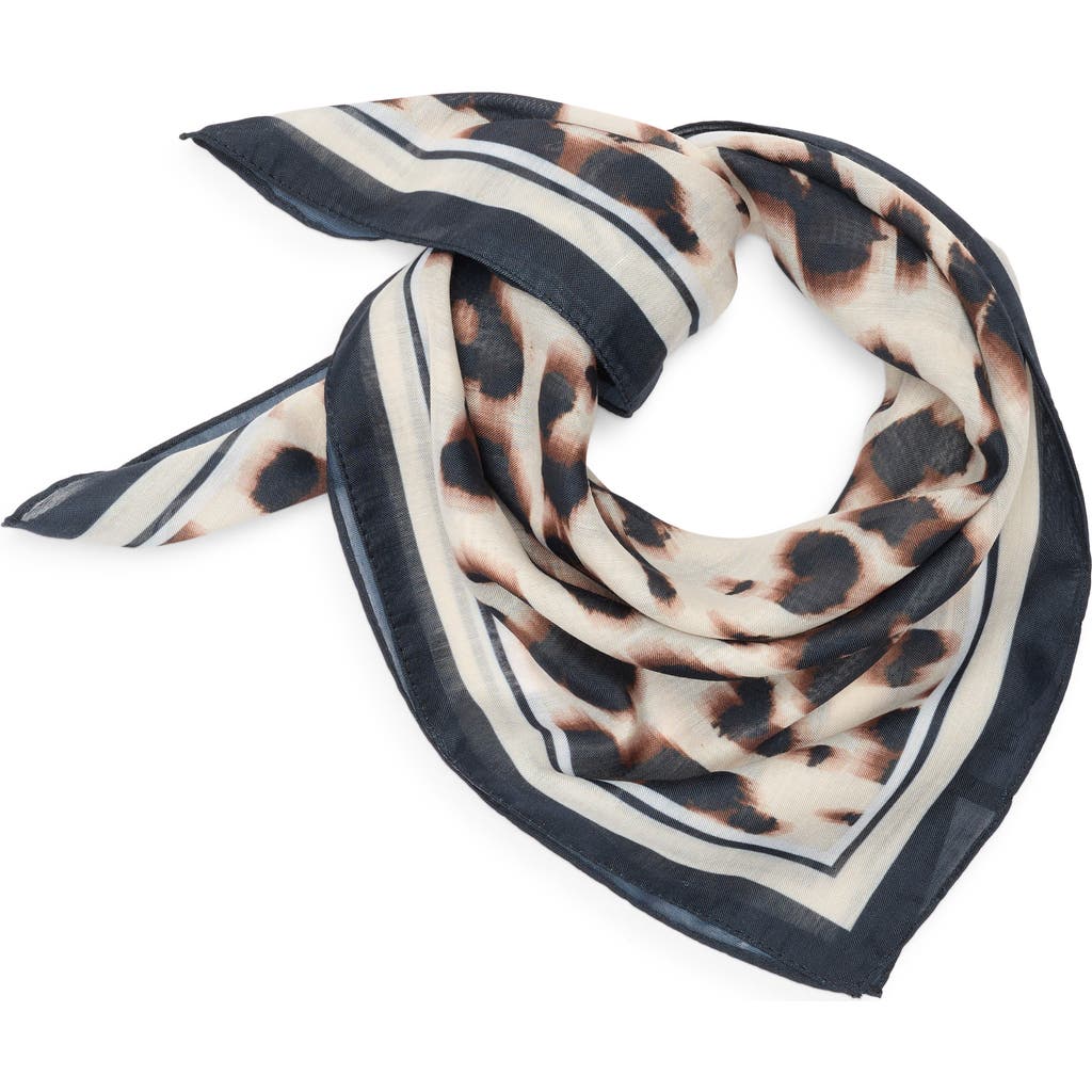 Bcbgeneration Leopard Print Square Scarf In Gray
