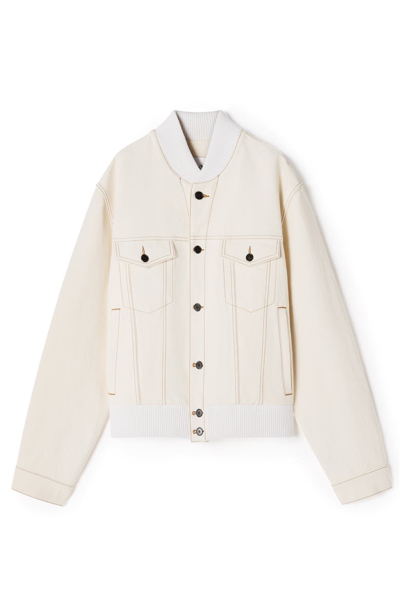 Lanvin Teddy Jacket In Denim, Alternate, color, White, Beige