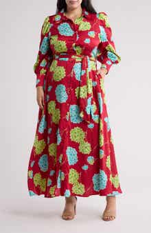 BY DESIGN Haiti Long Sleeve Maxi Shirtdress