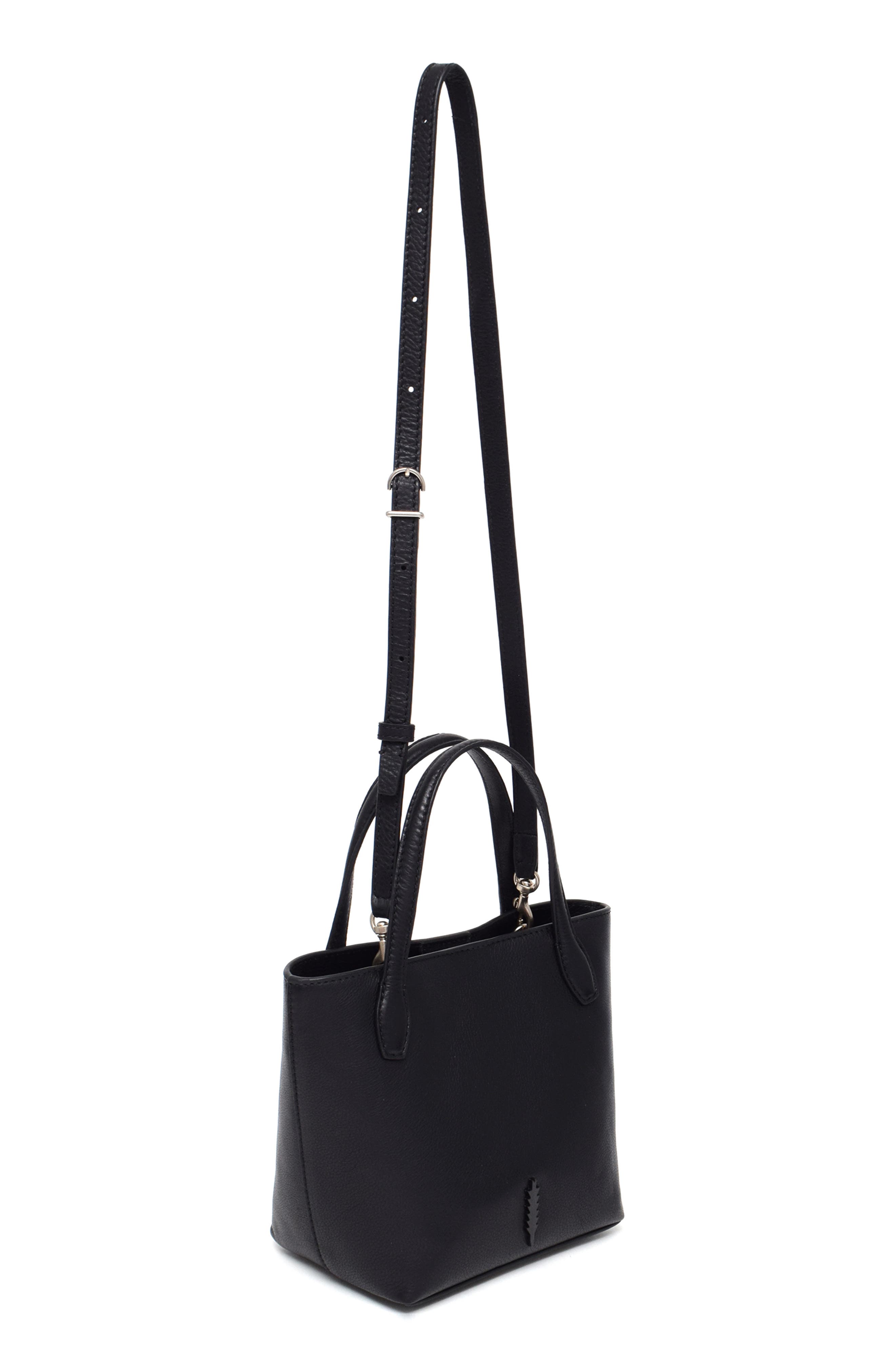 Asher Leather Tote Crossbody, Alternate, color, BLACK