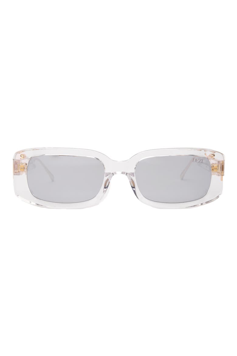 Drippy 53mm Square Sunglasses, Main, color, DRIPPY CLEAR SILVER CHROME