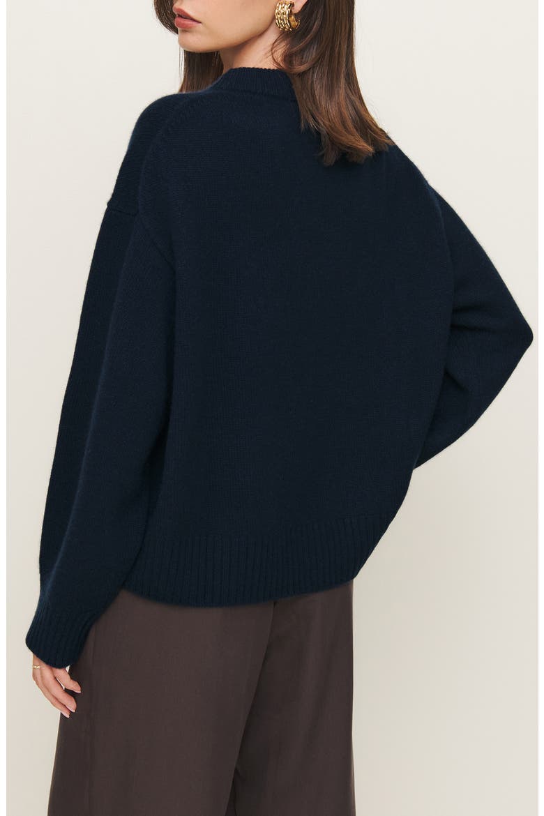 Cove Oversize Crewneck Cashmere Blend Sweater, Alternate, color, NAVY