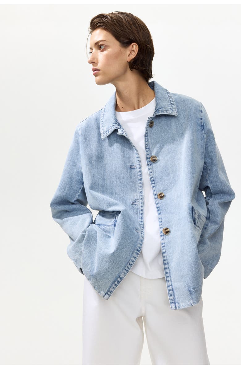 H&M Denim Jacket, Alternate, color, Light Denim Blue