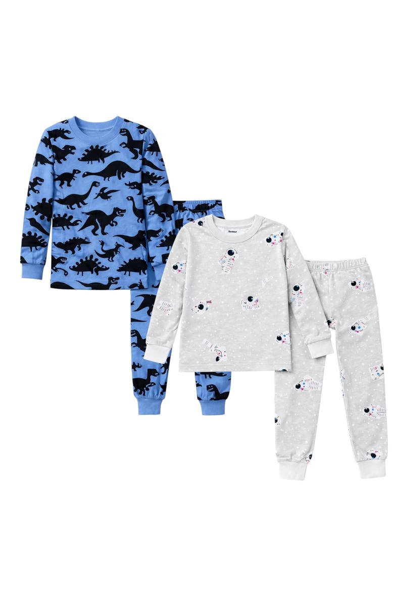 BenBen Kids and Toddlers Boys Soft 2 Pack Pajama Sets Snug Fitted Ultra Soft Sleepwear Sets Long Sleeve, Main, color, 