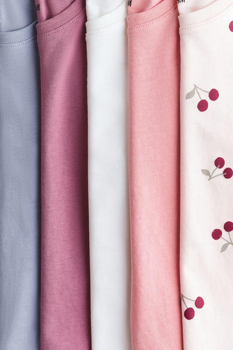 5-pack T-shirts, Alternate, color, Light pink/cherries