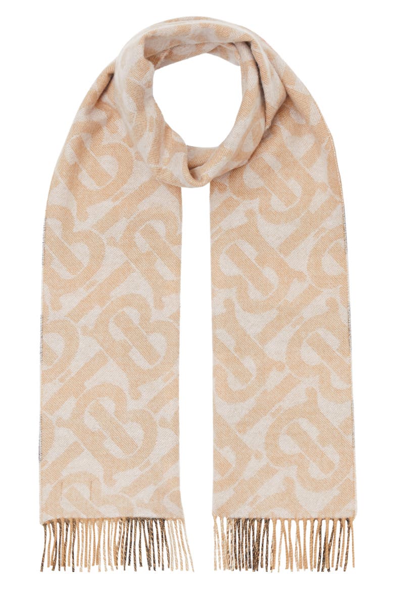 TB Mega Check Cashmere Scarf, Alternate, color, ALABASTER