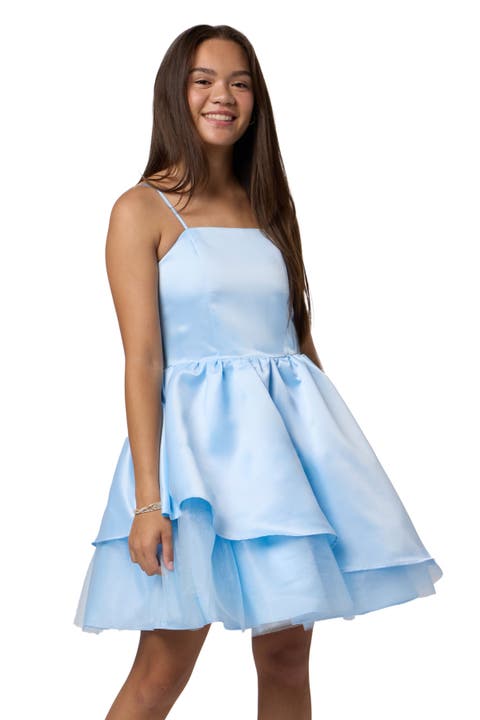 Satin Peek-a-boo Party Dress